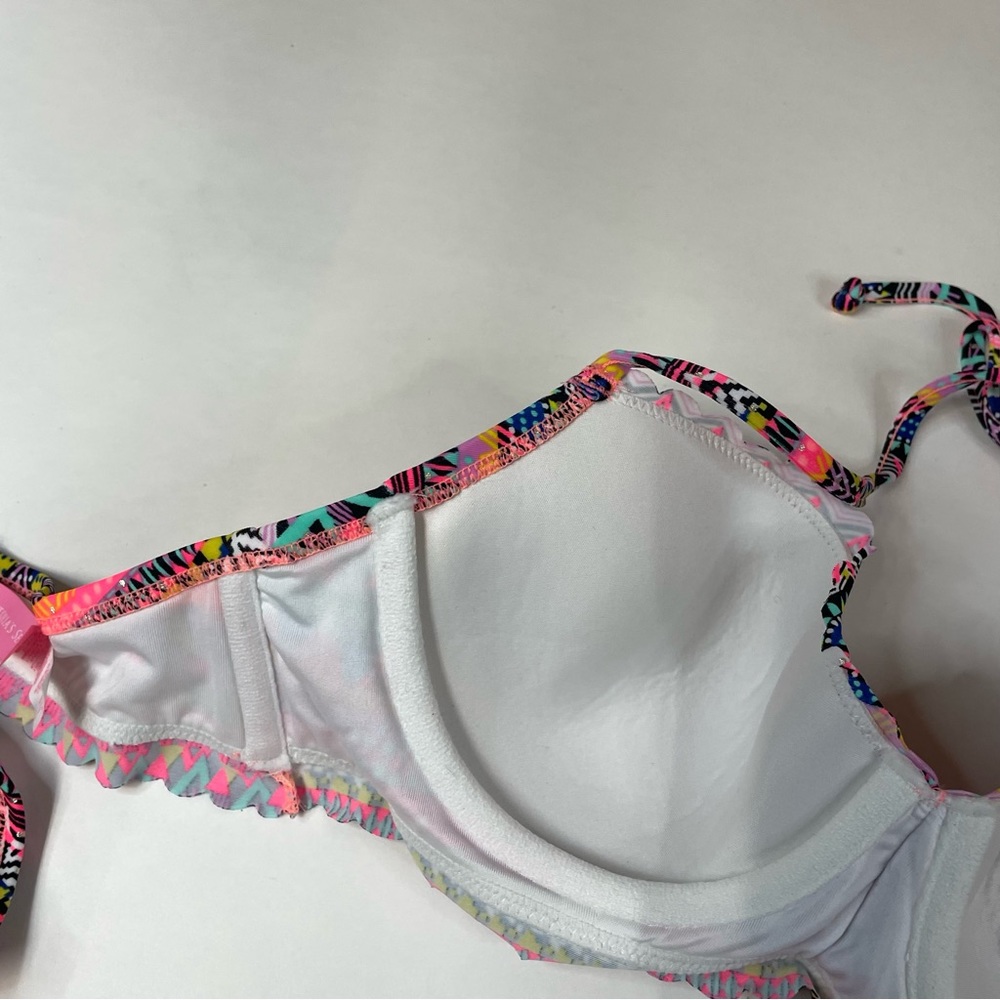 Victorias Secret Bikini Set 32C Getaway Halter Large Strappy Cheeky 3H81 #1282 - Picture 8 of 9
